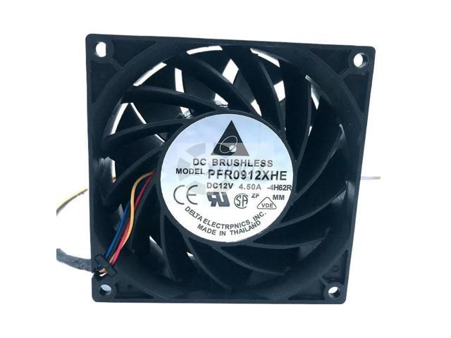 DELTA PFR0912XHE 90mm 12V High Speed PWM Mining Fan 185CFM Ball Bearing Cooler for GPU Rig/ASIC Miner/Server Cooling