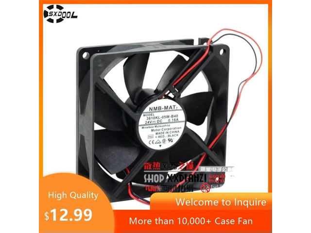 92mm Fan for 3610KL-05W-B40 24V 0.16A Dual Ball Cooling 2850RPM, 47.6CFM Servers, Electronics Industrial