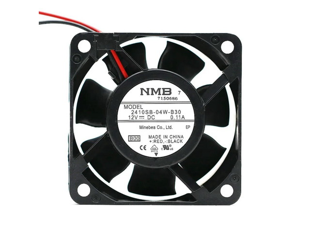 60mm 6025 Fan for 2410SB-04W-B30 60x60x25mm 12V/0.08A Axial 16.9CFM, 3500RPM, Dual Ball Bearing, Industrial Cooling