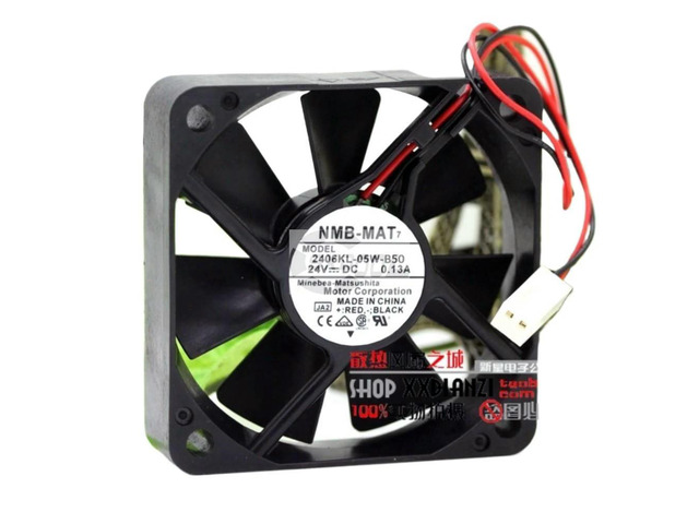 60mm 24V Fan for 2406KL-05W-B50 DC Cooling Fan, 0.13A, Two-Wire, Dual Ball Bearing Fan for Small Motor & Inverter Cooling