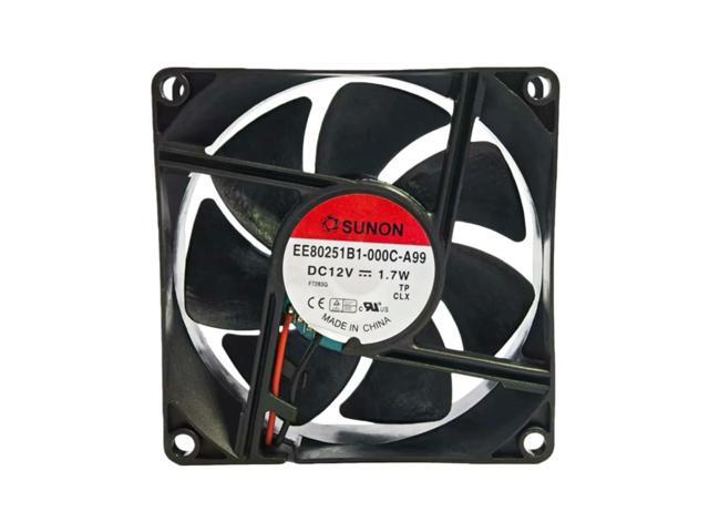 for EE80251B1-000C-A99 8025 12V DC Ball Bearing Cooling Fan 80x80x25mm 51CFM 3000RPM 2-Pin High Speed
