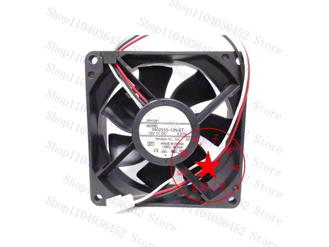 for 08025SS-12N-ET DC 12V 0.21A 80x80x25mm 3-Wire Server Cooling Fan