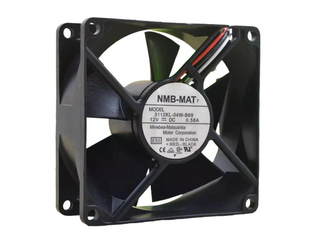 for 3112KL-04W-B69 80x80x32mm 12V 0.58A Dual Ball Bearing Cooling Fan 4350RPM 58.6CFM Industrial DC Axial Fan
