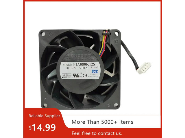 For PIA080K12S 80x80x38mm DC 12V 5A Extreme High Speed Airflow Fan