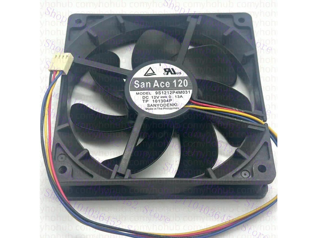 for SANYO DENKI 9S1212P4M031 DC 12V 0.13A 120x120x25mm 4-Wire Server Cooling Fan