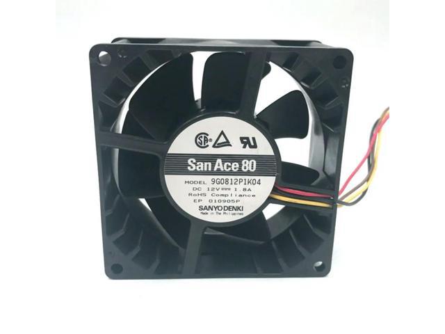 80mm Fan for Sanyo 9G0812P1K04 12V High-Performance PWM Cooling 7800 RPM, 107.3 CFM, 1.8A, 58dBA