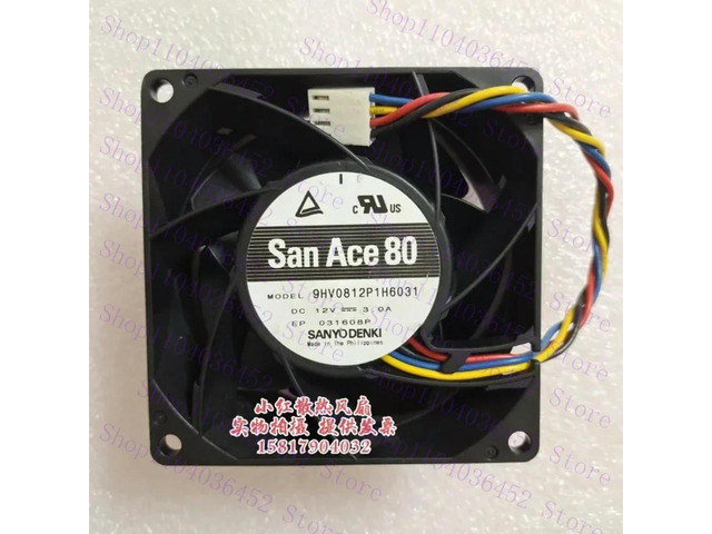 for Sanyo Denki 9HV0812P1H6031 DC 12V 3.0A 80x80x38mm 4-Wire Server Cooling Fan