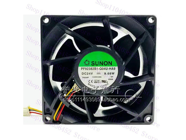 for PF92382B1-Q04U-HA9 DC 24V 9.68W 90x90x38mm 3-Wire Server Cooling Fan