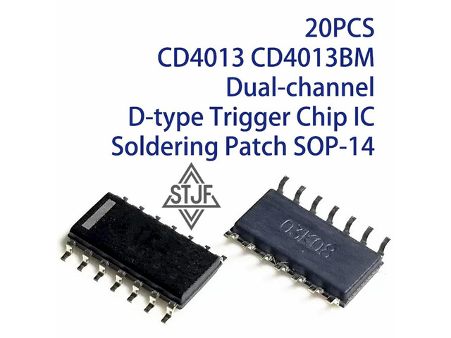 20PCS CD4013 CD4013BM Dual-channel D-type Trigger Chip IC Soldering Patch SOP-14