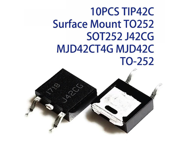 10PCS TIP42C Surface Mount TO252 SOT252 J42CG MJD42CT4G MJD42C TO-252