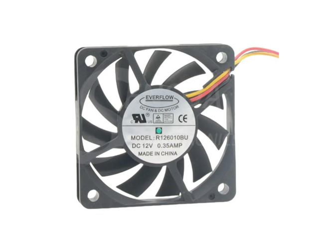 2pcs 60mm Fan 6cm R126010BU 60x60x10mm DC 12V 0.35A High-Speed Slim CPU Cooling Dual Ball Bearing Heatsink