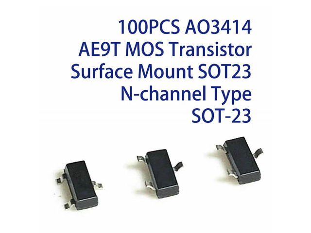 100PCS AO3414 AE9T MOS Transistor Surface Mount SOT23 N-channel Type SOT-23
