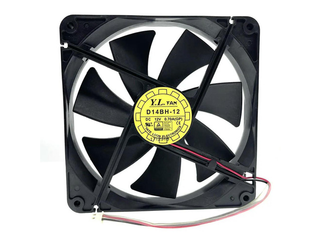 D14BH-12 140mm Cooling Fan 140X140X25mm High Speed 2500RPM 0.40A Yate Loon Computer Cooling Fan Dual Ball Bearing Y. L Fan