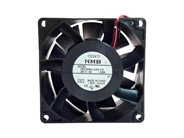 for 08038RA-24Q-FA 80x80x38mm DC24V Cooling Fan, 0.80A 91.8CFM 6500RPM, High Airflow for Inverter, Industrial Equipment