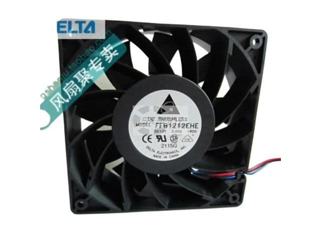High Speed Fan 12038 for Delta FFB1212EHE-R00 120mm 12V Cooling Fan, 3A, 120x120x38mm DIY GPU Mining & Industrial