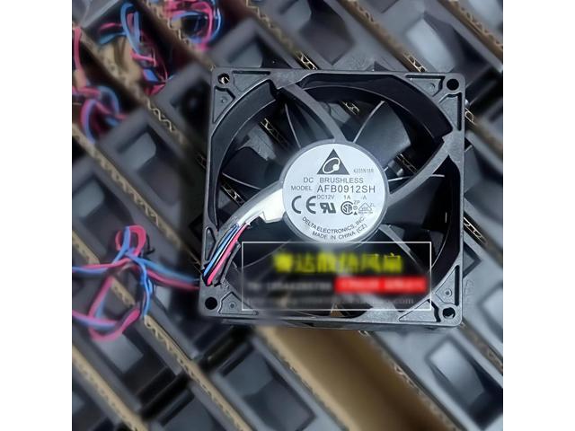 Delta AFB0912SH 92x92x25mm 12V 1A Waterproof Cooling Fan, 3-Wire Ball Bearing High-Speed Fan for Industrial Cooling