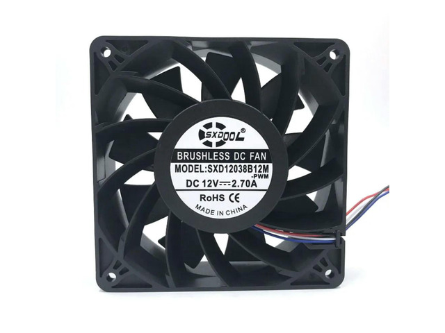 SXD12038B12M 12038 DC12V 4500RPM 200CFM Cooling Fan for Antminer Bitmain S7 S9, High Airflow Miner