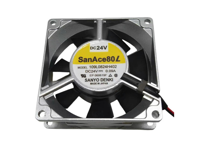 For Sanyo 109L0824H402 80x80x25mm DC 24V 0.09A 3000RPM 37.4CFM Dual Ball Bearing Aluminum Frame Cooling Fan