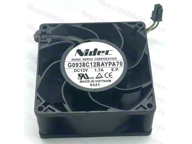 for Nidec G0938C12BAYPA70 DC 12V 1.7A 90x90x38mm 4-Wire Server Cooling Fan