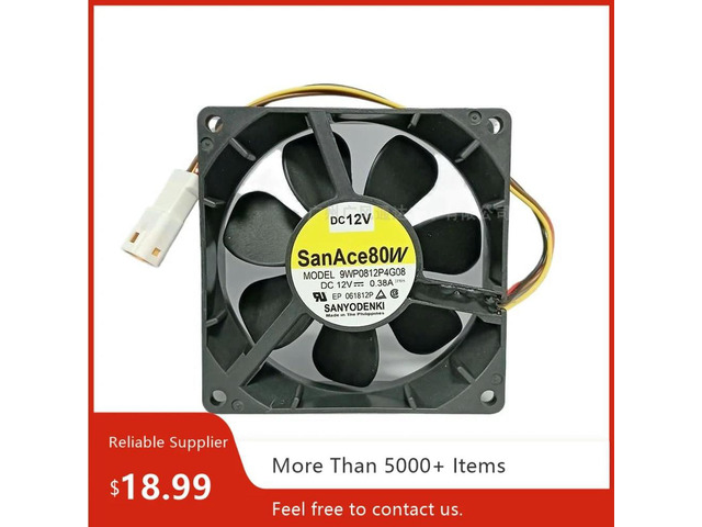 For SANYO San Ace 80W 9WP0812P4G08 12V 0.38A 8025 IP68 Waterproof Inverter Fan