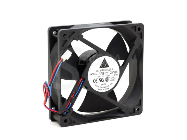 Delta Electronics EFB1212VHF-BF00 120mm Server Cooling Fan, DC 12V 1.20A, 3-Wire Axial Fan for High-Airflow