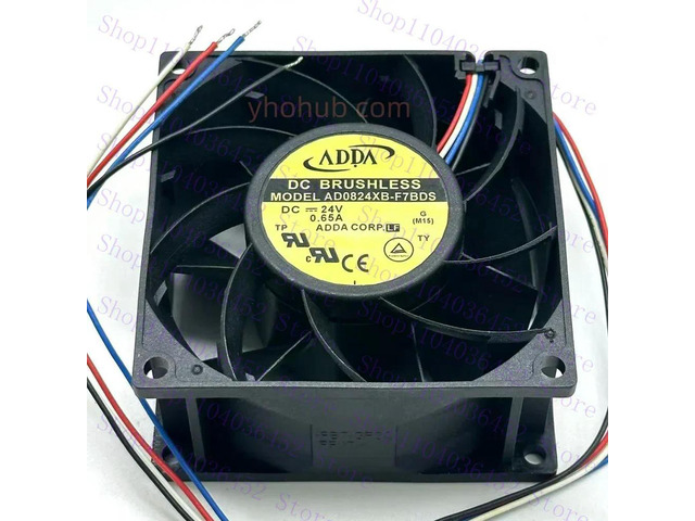 for ADDA AD0824XB-F7BDS DC 24V 0.65A 80x80x38mm 4-Wire Server Cooling Fan