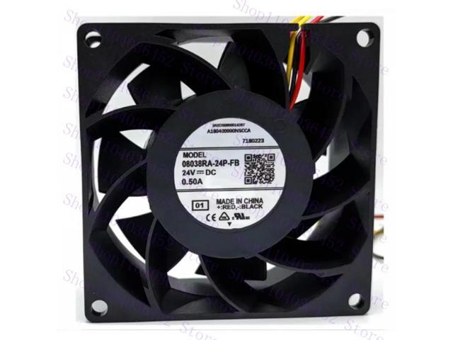 for -MAT 08038RA-24P-FB 01 DC 24V 0.5A 80x80x38mm 3-Wire Server Cooling Fan