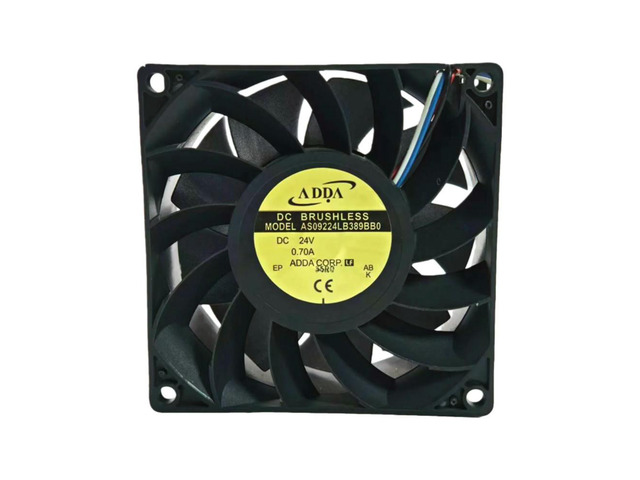 for ADDA AS09224LB389BB0 24V 0.70A 9238 Ball Bearing 92x92x38mm 5500RPM 106CFM High Airflow Industrial Cooling Fan