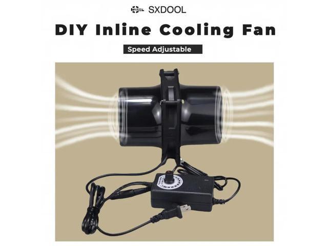 DIY Duct Inline Pipe Fan Ventilation Exhaust Fan Kit 120x25mm High Airflow Fan Speed Controller 100mm Flanges