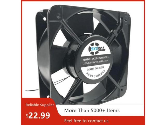 Powerful 220V AC Industrial Blower Fan: 150x150x50mm, 38W, 190CFM, Dual Ball Bearing, Aluminum Frame Cooling