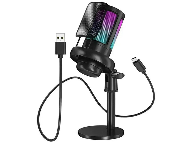 USB Microphone for PC Streaming Gaming YouTube Video Singing Gaming Recording PS4 RGB Anti-Spray