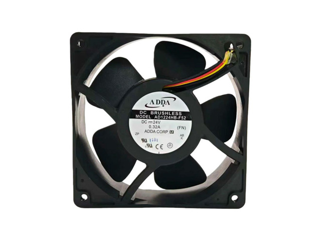 for ADDA AD1224HB-F52 DC 24V 0.32A 12038 Ball Bearing Cooling Fan 120x120x38mm 2800RPM 105CFM High Airflow Industrial Fan