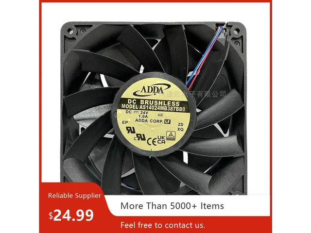 140mm X 38mm Industrial Fan for ADDA AS14024MB387BB0 ADDA DC 24V 1A 4-wire PWM 14038 cooling fan