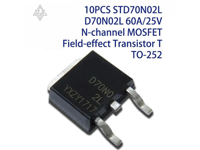 10PCS STD70N02L D70N02L 60A/25V N-channel MOSFET Field-effect Transistor T TO-252