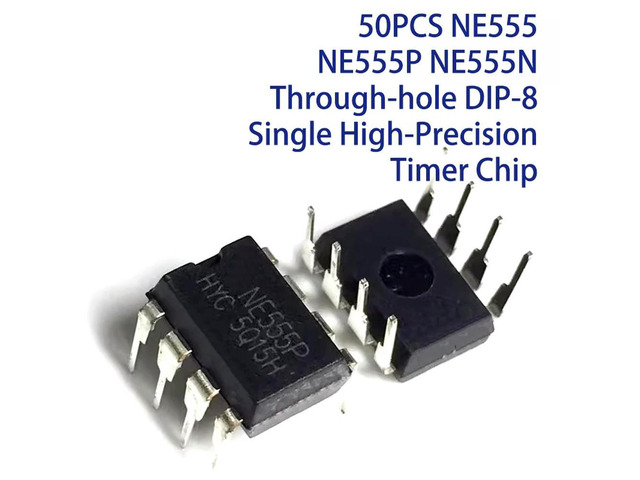 50PCS NE555 NE555P NE555N Through-hole DIP-8 Single High-Precision Timer Chip