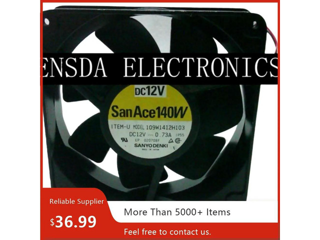 12V 140mm X 38mm Fan for SANYO Dual Ball Bearing High Airflow Cooling 109W1412H103 Industrial & Electronics