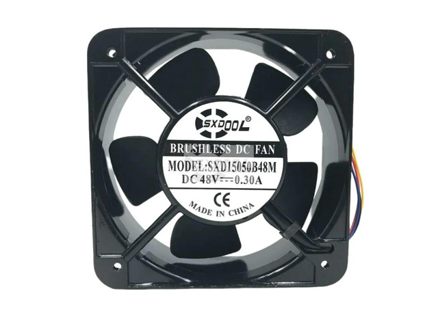 SXD15050B48M 48V 15cm Cooling Fan, 5000RPM 338CFM, High Speed 150x150x50mm for Server, Inverter, Cabinet