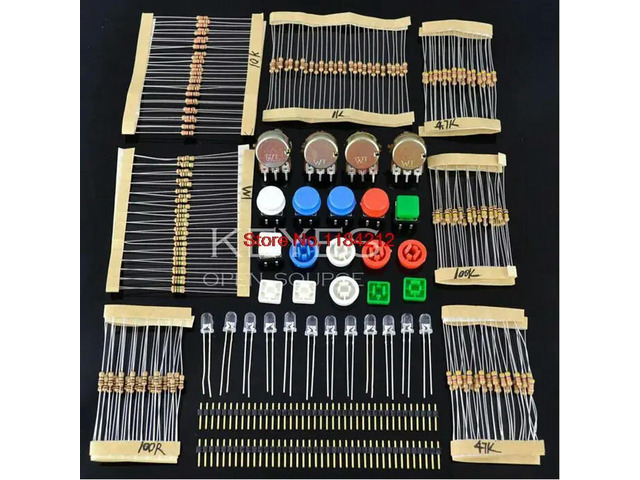 Handy Resistor Kit for Starter Kit UNO R3 LED potentiometer tact switch pin header