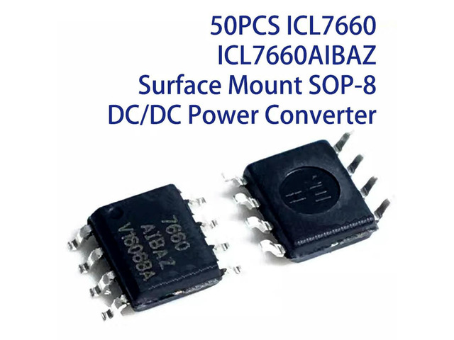 50PCS ICL7660 ICL7660AIBAZ Surface Mount SOP-8 DC/DC Power Converter