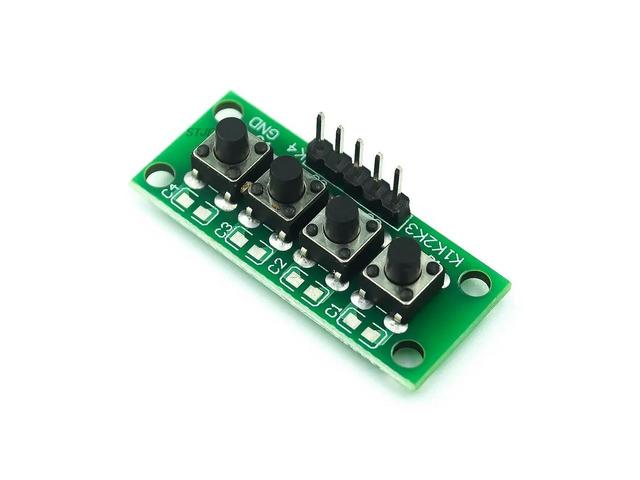 10PCS/LOT DIY Kit 1x4 4 Independent Key Button Keypad Keyboard Module Mcu for Student Class Design Graduation Project