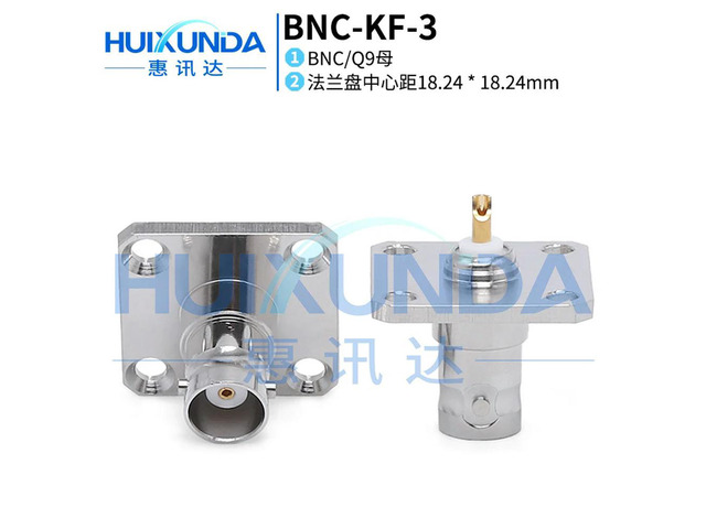 BNC-KF-3 integrated square board BNC female head with four holes 25 large flange fixed BNC female seat square connector Q9
