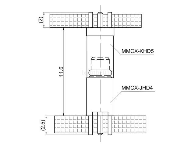 11.6mm board size scheme MMCX-JHD4 and MMCX-KHD5 board-to-board male and female plug-in connectors