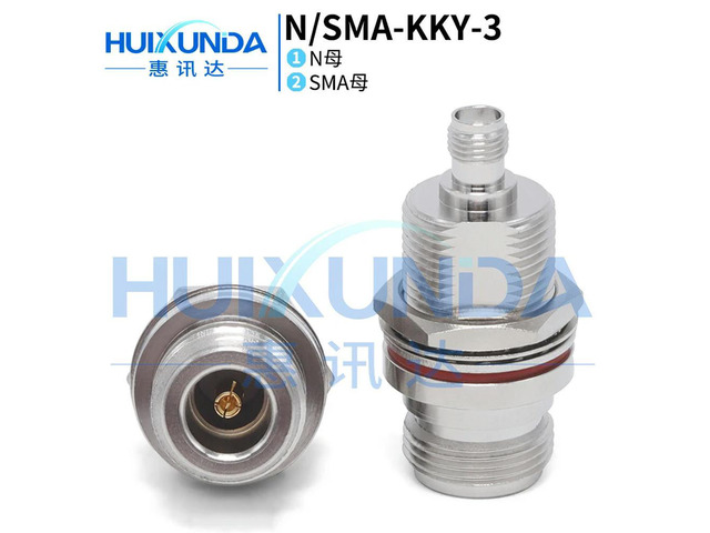 N/SMA-KKY N female to SMA female nut rear fixed waterproof aluminum shell with nut, RF connector KYK