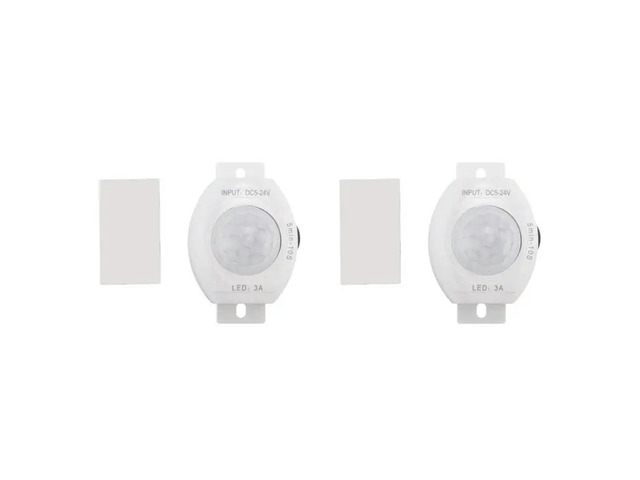 2X PIR Infrared Motion Sensor DC5-24V Auto On Off Timer Switch Home LED Light Body PIR Motion Sensor Lamp White