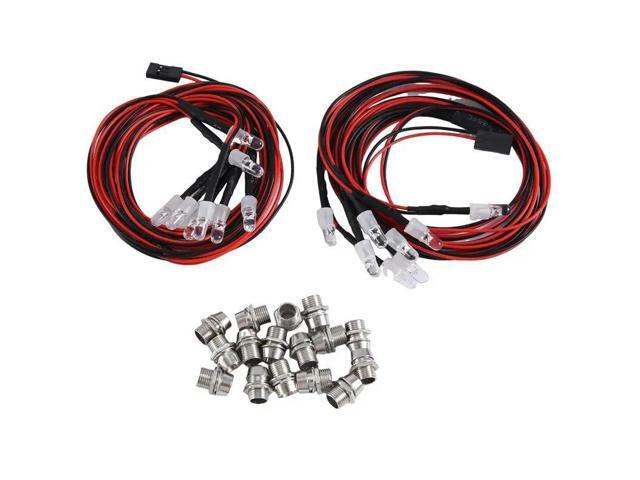 8 Leds 5Mm RC LED Light Kit For 1/10 RC Car Truck Crawler RC Model Drift Car Headlight Taillight, White And Red