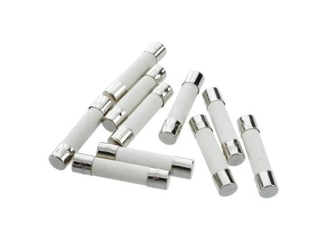 50 Pcs AC 250 V 15 A 6 X 30 Mm, High Speed Kick Cylindrical Fuse Tube Â· White + Silver