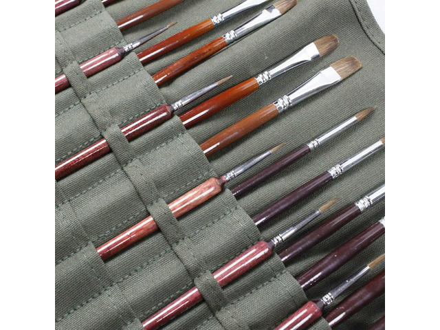 Paint Brush Holder Roll Up Paint Brush Case For Artist Acrylic Oil Watercolor, Paint Brush Holders 30 Slots