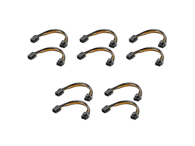 10 Pack Graphics Card 6 Pin To 8 Pin Pcie Adapter Power Cable (GPU Video Graphics Card Power Cable) 7.8 Inch