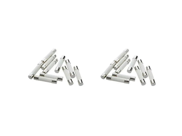 20 Pcs Ac 250 V 15 A 6 X 30 Mm, High Speed Kick Cylindrical Fuse Tube · White + Silver