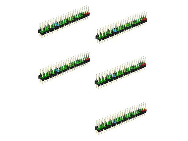 5 Pcs 2 X 20 Pin Male GPIO Header GPIO Connector Stacking Header Extend For Raspberry Pi Zero